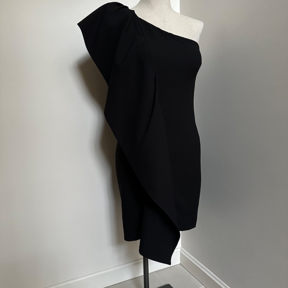 Calvin Klein Black One Shoulder Dress Size 2 - Picture 3 of 5